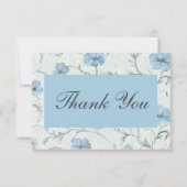 Floral Blue Country Garden Wedding Dank u Bedankkaart (Voorkant)