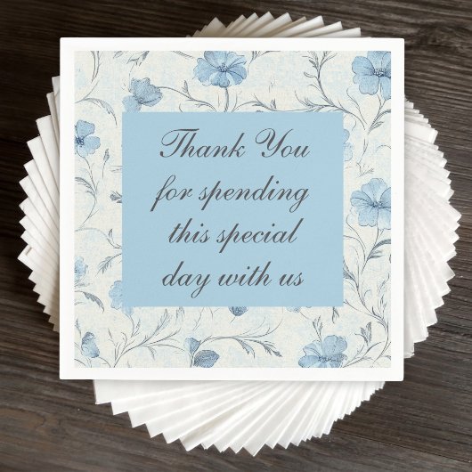 Floral Blue Country Garden Wedding Dank u Servet