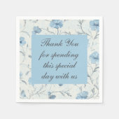 Floral Blue Country Garden Wedding Dank u Servet (Voorkant)