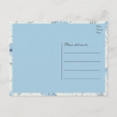 Floral Blue Country Garden Wedding Dank u Uitnodiging Briefkaart (Achterkant)