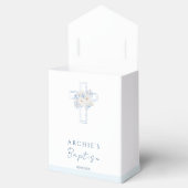 Floral Blue Cross Angel Baptism Bedankdoosjes (Geopend)