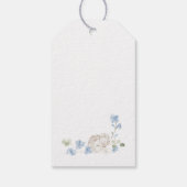 Floral Blue Cross Baptism Gift Tag Cadeaulabel (Achterkant)