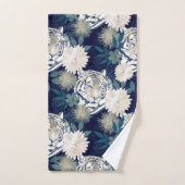 Floral Blue Design Trendy Tiger Animal Waterverf Bad Handdoek (Handdoek)