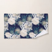 Floral Blue Design Trendy Tiger Animal Waterverf Bad Handdoek (Handdoek)