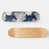 Floral Blue Design Trendy Tiger Animal Waterverf Persoonlijk Skateboard (Horizontaal)