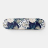Floral Blue Design Trendy Tiger Animal Waterverf Persoonlijk Skateboard (Horizontaal)