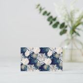 Floral Blue Design Trendy Tiger Animal Waterverf Visitekaartje (Staand voorkant)