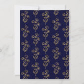 Floral Blue en Gold Moslim Islamitisch Verloving Kaart (Achterkant)