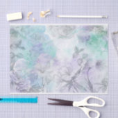 Floral Blue en Lavendel Waterverf Design Tissuepapier (Craft)