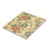 Floral Blue en Peach Botanical Tegeltje (Zijkant)