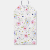 Floral Blue en roze bloemen naar en van Cadeaulabel (Achterkant)