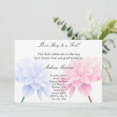 Floral Blue en roze Twins Shower-uitnodiging Kaart (Staand voorkant)
