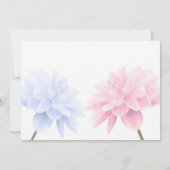 Floral Blue en roze Twins Sprinkle Invitation Kaart (Achterkant)