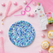 Floral Blue en Turquoise Garden Paper Bord (Feest)