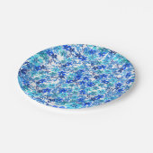 Floral Blue en Turquoise Garden Paper Bord (Gekanteld)