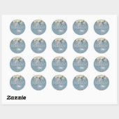 Floral Blue Eucalyptus Chandelier Elegant Wedding Ronde Sticker (Vel)