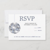 Floral Blue Eucalyptus Elegant Wedding RSVP Kaartje (Voorkant)
