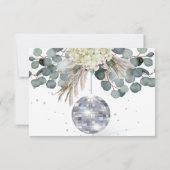 Floral Blue Eucalyptus Elegant Wedding RSVP Kaartje (Achterkant)