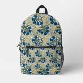 Floral Blue Flowers Lily Valley herhaling Bedrukte Rugzak (Voorkant)