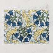 Floral Blue Flowers Lily Valley herhaling Briefkaart (Voorkant)