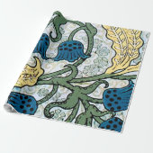 Floral Blue Flowers Lily Valley herhaling Cadeaupapier (Uitgerold)