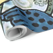 Floral Blue Flowers Lily Valley herhaling Cadeaupapier (Rol Hoek)