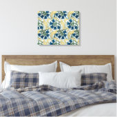 Floral Blue Flowers Lily Valley herhaling Canvas Afdruk (Insitu (Slaapkamer))