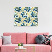 Floral Blue Flowers Lily Valley herhaling Canvas Afdruk (Insitu (Woonkamer))
