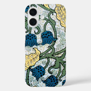 Floral Blue Flowers Lily Valley herhaling iPhone 16 Hoesje