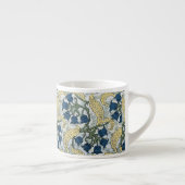 Floral Blue Flowers Lily Valley herhaling Espresso Kop (Rechts)