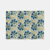 Floral Blue Flowers Lily Valley herhaling Fleece Deken (Voorkant (Horizontaal))