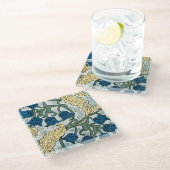 Floral Blue Flowers Lily Valley herhaling Glazen Onderzetter (Schuin)