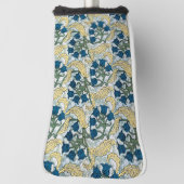 Floral Blue Flowers Lily Valley herhaling Golfheadcover (Draai 90)