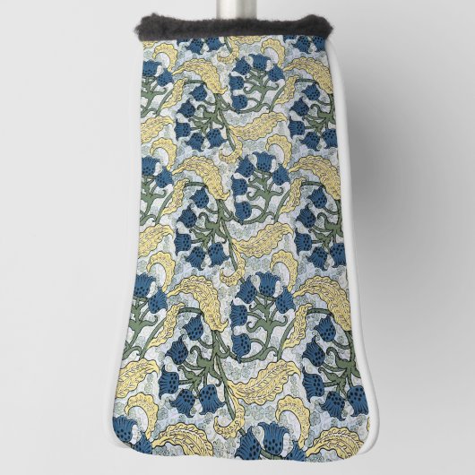 Floral Blue Flowers Lily Valley herhaling Golfheadcover (Draai 90)
