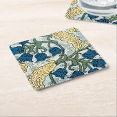 Floral Blue Flowers Lily Valley herhaling Kartonnen Onderzetters (Schuin)
