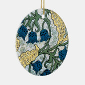 Floral Blue Flowers Lily Valley herhaling Keramisch Ornament (Rechts)