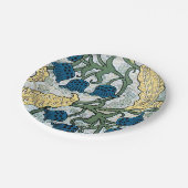 Floral Blue Flowers Lily Valley herhaling Papieren Bordje (Gekanteld)