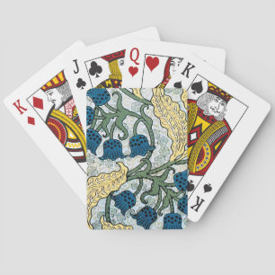 Floral Blue Flowers Lily Valley herhaling Pokerkaarten