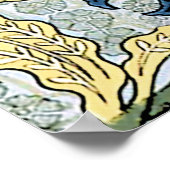 Floral Blue Flowers Lily Valley herhaling Poster (Hoek)