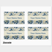 Floral Blue Flowers Lily Valley herhaling Rechthoekige Sticker (Vel)
