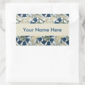 Floral Blue Flowers Lily Valley herhaling Rechthoekige Sticker (Tas)