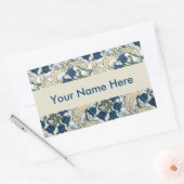 Floral Blue Flowers Lily Valley herhaling Rechthoekige Sticker (Envelop)