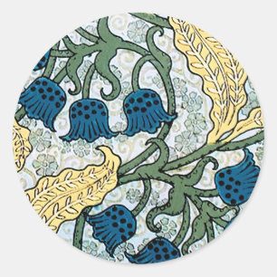 Floral Blue Flowers Lily Valley herhaling Ronde Sticker