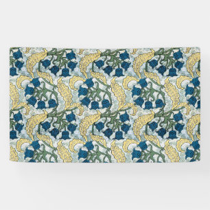 Floral Blue Flowers Lily Valley herhaling Spandoek