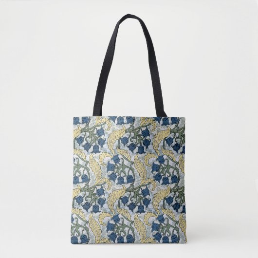 Floral Blue Flowers Lily Valley herhaling Tote Bag (Voorkant)