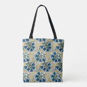 Floral Blue Flowers Lily Valley herhaling Tote Bag (Achterkant)