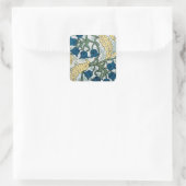 Floral Blue Flowers Lily Valley herhaling Vierkante Sticker (Tas)