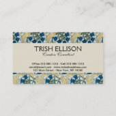 Floral Blue Flowers Lily Valley herhaling Visitekaartje (Achterkant)