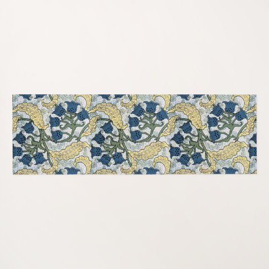 Floral Blue Flowers Lily Valley herhaling Yogamat (Achterkant (horizontaal))