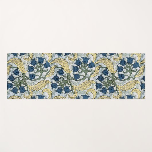 Floral Blue Flowers Lily Valley herhaling Yogamat (Voorkant (horizontaal))
